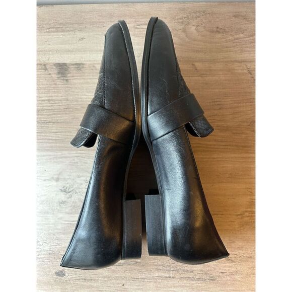 Pure Navy Pointy Toe Loafers Snake Pattern size 38 / 7.5 Black made in Spain - Picture 4 of 8